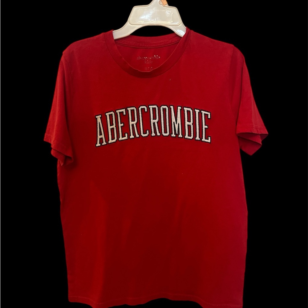 Boy’s Abercrombie Kids Sz 13/14 Shirt Red Short Sleeve Tee Shirt Cotton 13 14